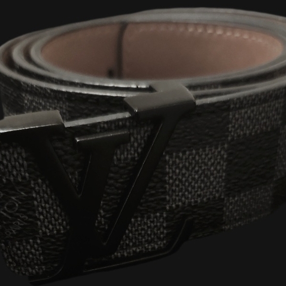 Luxury Black Checkered Men's Belt